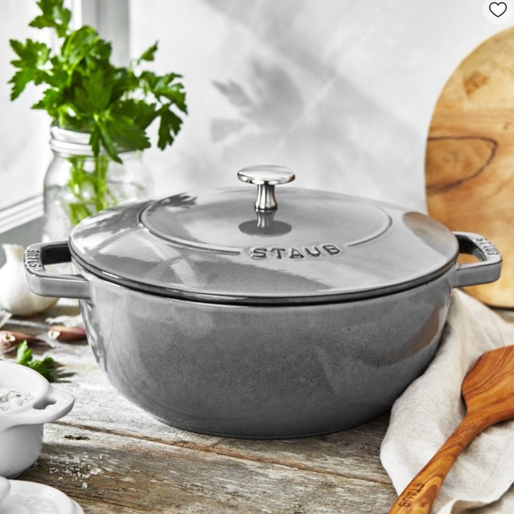 STAUB Cast Iron Cocotte 3.75 qt 24 cm Essential French Oven graphite grey BNIB